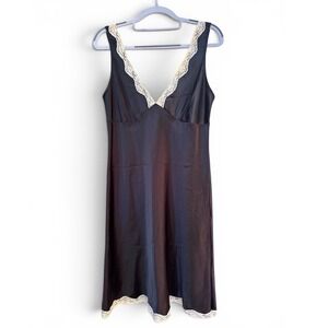 Vintage Y2K Victoria's Secret Black Slip Dress Lingerie Whimsigoth Medium